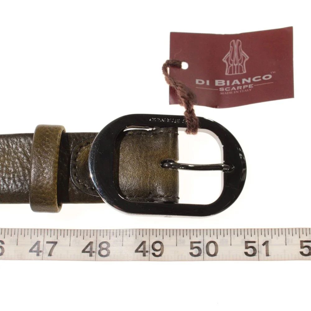 Di Bianco NWT Cut to Size Dress Belt In Green Pebbled Leather One Size
